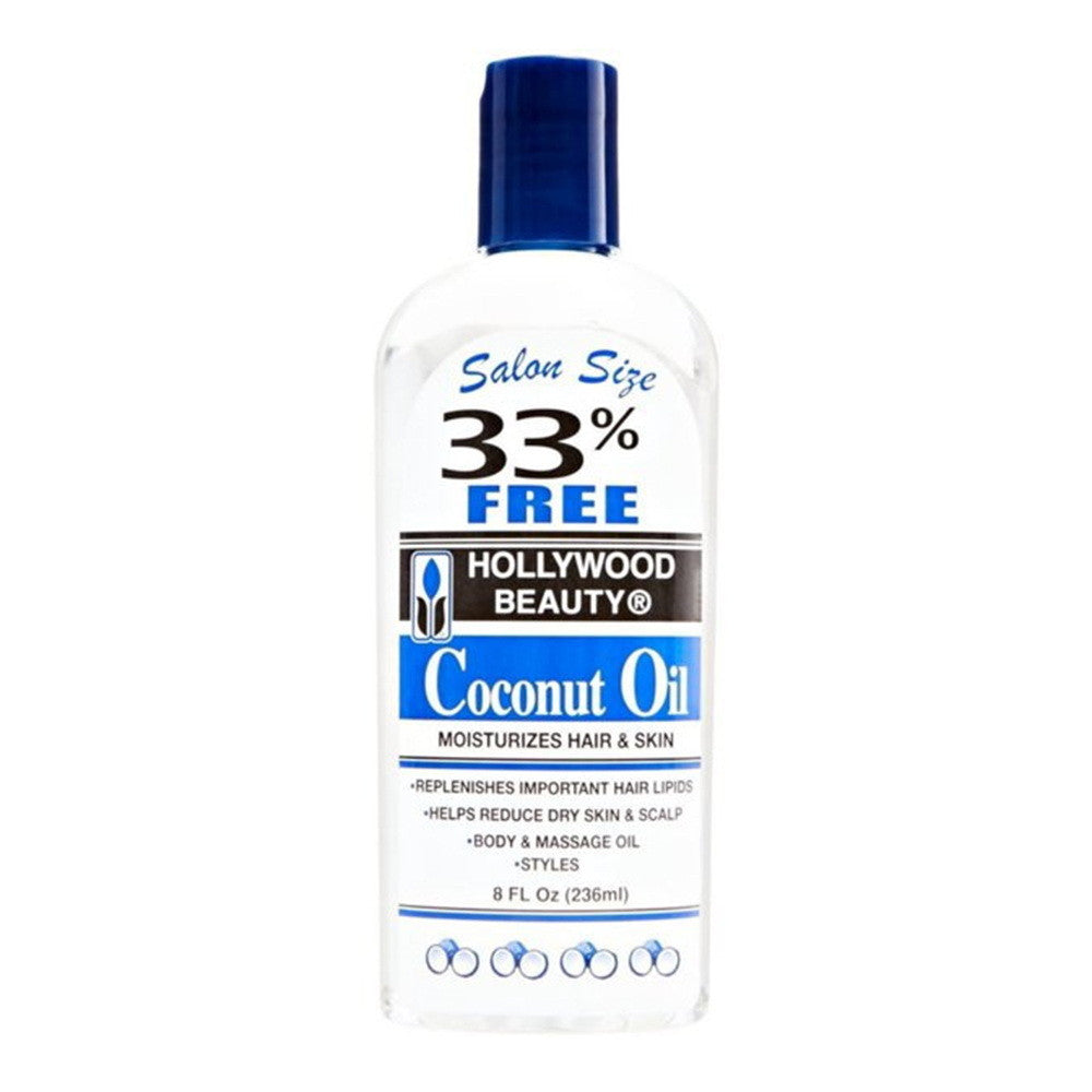 Hollywood Beauty Coconut Oil Moisturizes Hair and Skin, 8 Oz